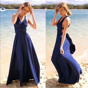 Multi Wrap Navy Blue Dress